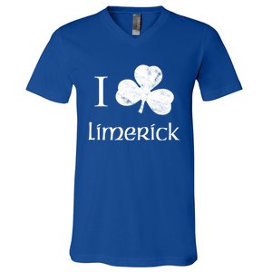 Limerick Ireland Love Irish Shamrock Heart St Paddys Day Gift V-Neck T-Shirt