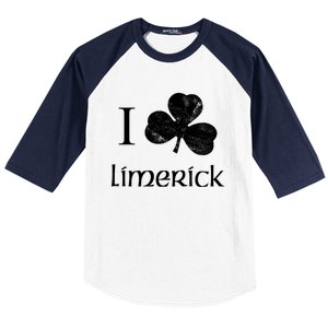 Limerick Ireland Love Irish Shamrock Heart St Paddys Day Gift Baseball Sleeve Shirt