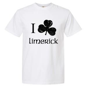 Limerick Ireland Love Irish Shamrock Heart St Paddys Day Gift Garment-Dyed Heavyweight T-Shirt