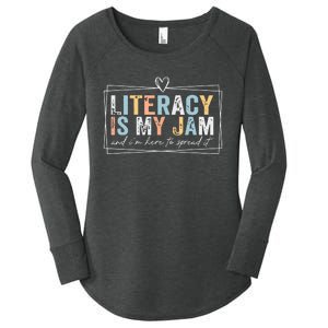 Literacy Is My Jam And Im Here To Spread It Women's Perfect Tri Tunic Long Sleeve Shirt