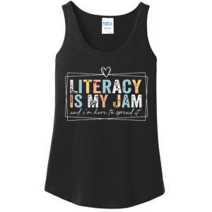 Literacy Is My Jam And Im Here To Spread It Ladies Essential Tank