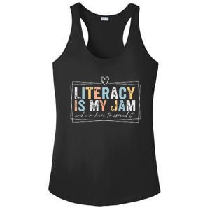 Literacy Is My Jam And Im Here To Spread It Ladies PosiCharge Competitor Racerback Tank