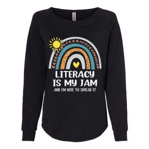 Literacy Is My Jam Literacy Teacher Reading Interventionist Womens California Wash Sweatshirt