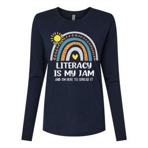 Literacy Is My Jam Literacy Teacher Reading Interventionist Womens Cotton Relaxed Long Sleeve T-Shirt