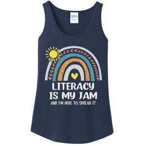 Literacy Is My Jam Literacy Teacher Reading Interventionist Ladies Essential Tank