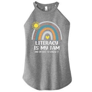 Literacy Is My Jam Literacy Teacher Reading Interventionist Women's Perfect Tri Rocker Tank