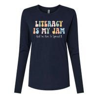 Literacy Is My Jam Reading Interventionist Literacy Teacher Womens Cotton Relaxed Long Sleeve T-Shirt