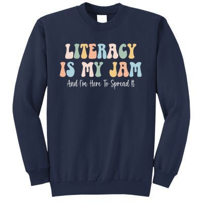 Literacy Is My Jam Reading Interventionist Literacy Teacher Sweatshirt