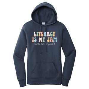 Literacy Is My Jam Reading Interventionist Literacy Teacher Women's Pullover Hoodie