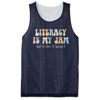 Literacy Is My Jam Reading Interventionist Literacy Teacher Mesh Reversible Basketball Jersey Tank