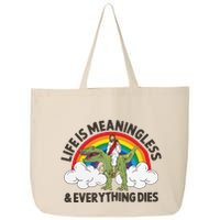 Life Is Meaningless And Everything Dies Jesus Riding Dinosaur 25L Jumbo Tote