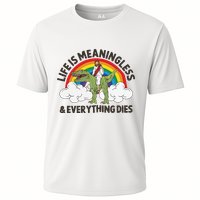 Life Is Meaningless And Everything Dies Jesus Riding Dinosaur Cooling Performance Crew T-Shirt