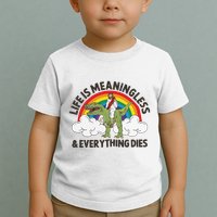 Life Is Meaningless And Everything Dies Jesus Riding Dinosaur Toddler T-Shirt