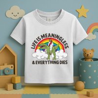 Life Is Meaningless And Everything Dies Jesus Riding Dinosaur Toddler T-Shirt
