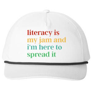 Literacy Is My Jam And I'm Here To Spread It Snapback Five-Panel Rope Hat