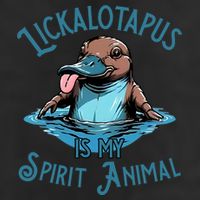 Lickalotapus Is My Spirit Animal Meme Funny Lickalotapus 7 Panel Mesh Trucker Snapback Hat