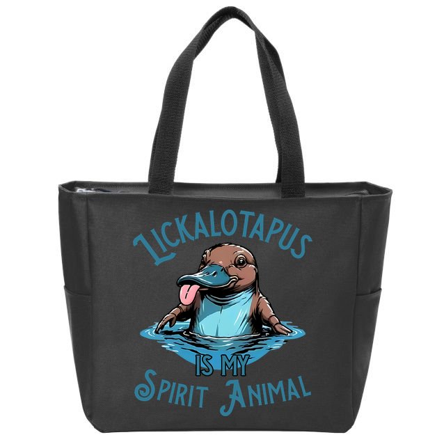 Lickalotapus Is My Spirit Animal Meme Funny Lickalotapus Zip Tote Bag
