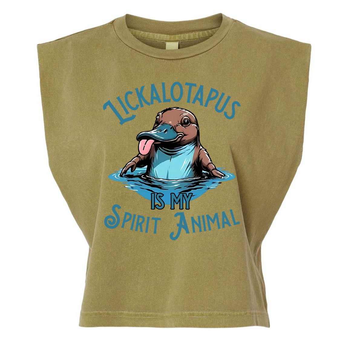 Lickalotapus Is My Spirit Animal Meme Funny Lickalotapus Garment-Dyed Women's Muscle Tee
