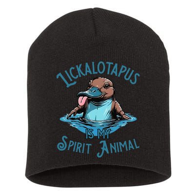 Lickalotapus Is My Spirit Animal Meme Funny Lickalotapus Gift Short Acrylic Beanie