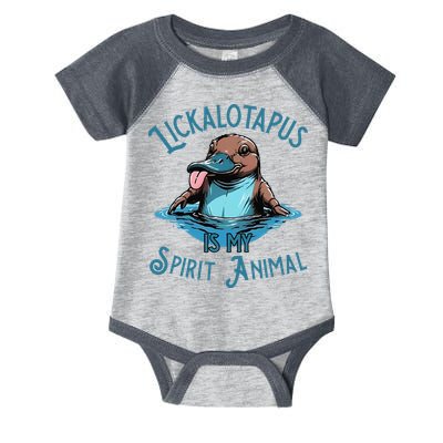 Lickalotapus Is My Spirit Animal Meme Funny Lickalotapus Gift Infant Baby Jersey Bodysuit