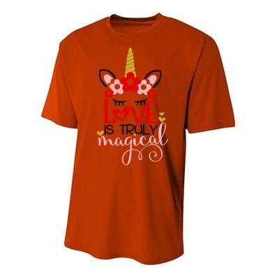 Love Is Magical Unicorn Valentines Day Heart Love Party Gift Great Gift Performance Sprint T-Shirt