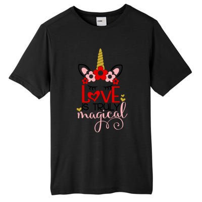 Love Is Magical Unicorn Valentines Day Heart Love Party Gift Great Gift Tall Fusion ChromaSoft Performance T-Shirt