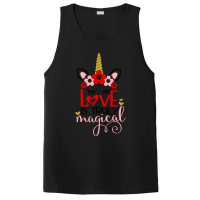 Love Is Magical Unicorn Valentines Day Heart Love Party Gift Great Gift PosiCharge Competitor Tank