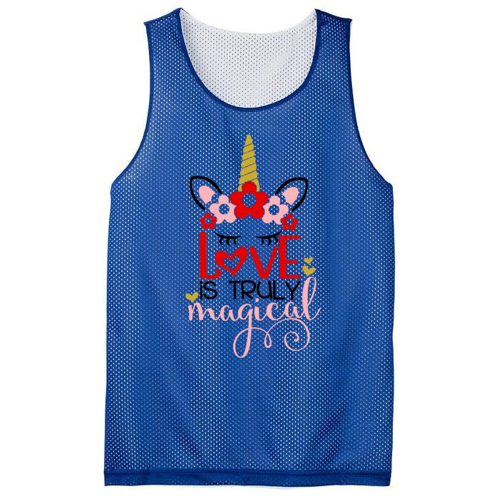 Love Is Magical Unicorn Valentines Day Heart Love Party Gift Great Gift Mesh Reversible Basketball Jersey Tank