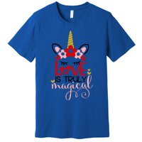 Love Is Magical Unicorn Valentines Day Heart Love Party Gift Great Gift Premium T-Shirt