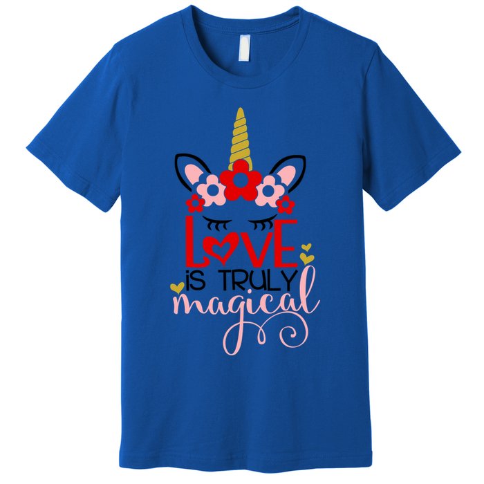 Love Is Magical Unicorn Valentines Day Heart Love Party Gift Great Gift Premium T-Shirt