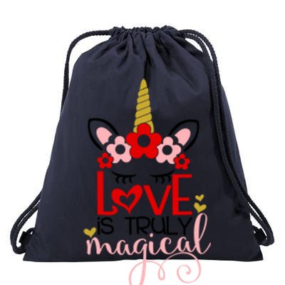 Love Is Magical Unicorn Valentines Day Heart Love Party Gift Great Gift Drawstring Bag