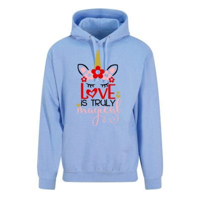 Love Is Magical Unicorn Valentines Day Heart Love Party Gift Great Gift Unisex Surf Hoodie