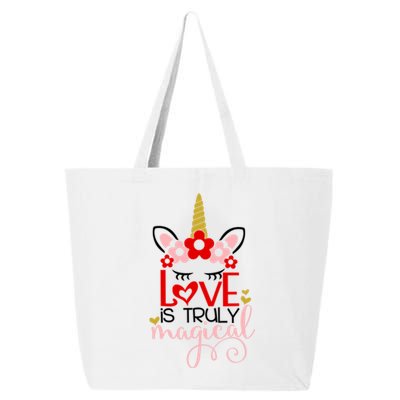 Love Is Magical Unicorn Valentines Day Heart Love Party Gift Great Gift 25L Jumbo Tote