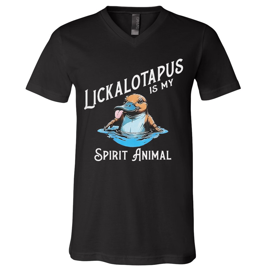 Lickalottapus Is My Spirit Animal Front And Back V-Neck T-Shirt