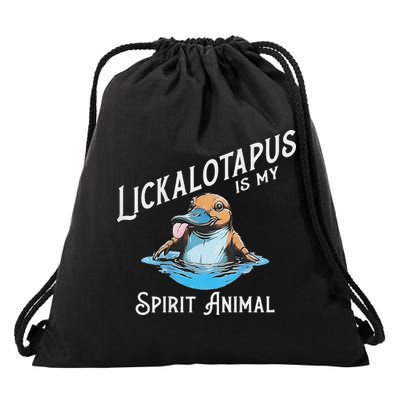 Lickalottapus Is My Spirit Animal Front And Back Drawstring Bag