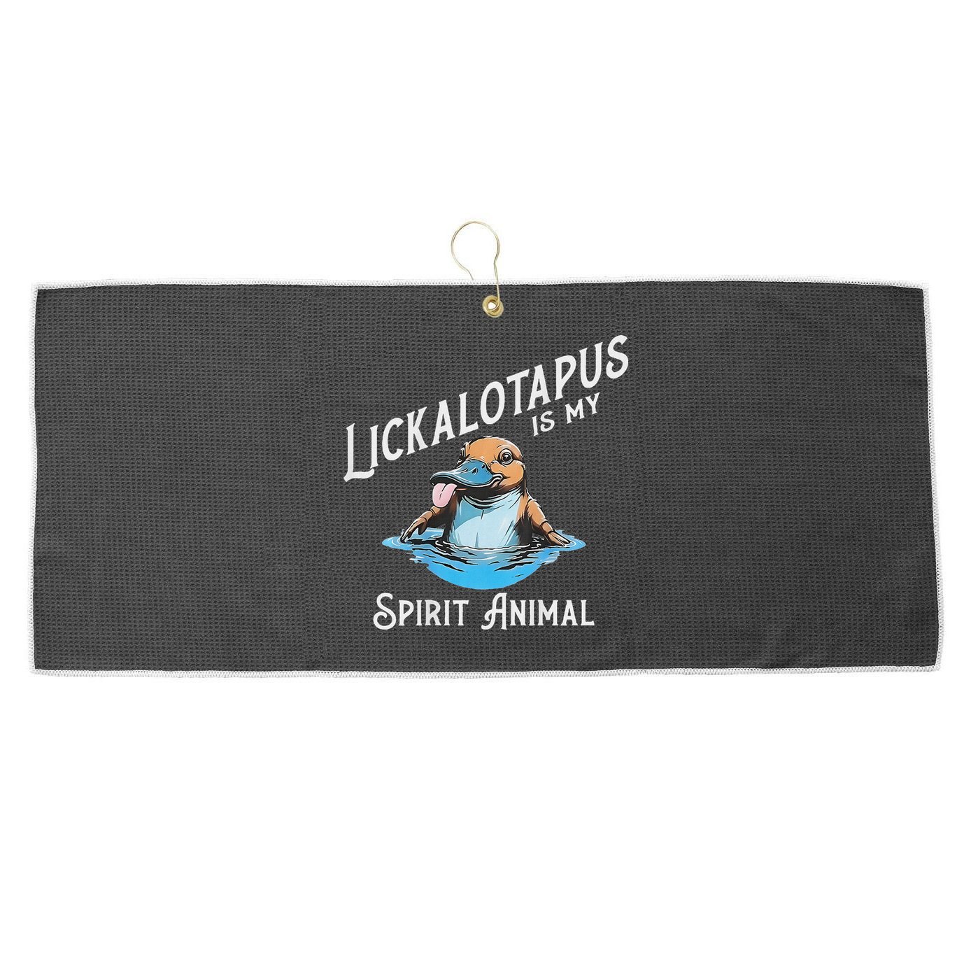 Lickalottapus Is My Spirit Animal Front And Back Large Microfiber Waffle Golf Towel
