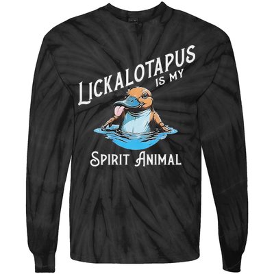 Lickalottapus Is My Spirit Animal Front And Back Tie-Dye Long Sleeve Shirt