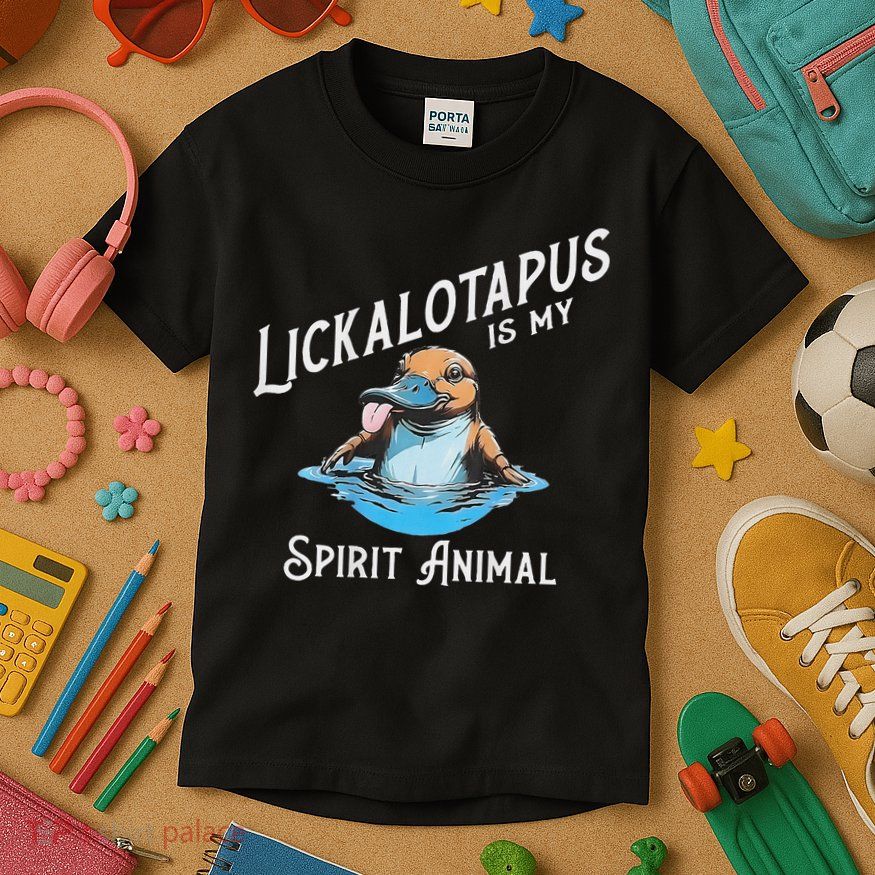 Lickalottapus Is My Spirit Animal Front And Back Kids T-Shirt