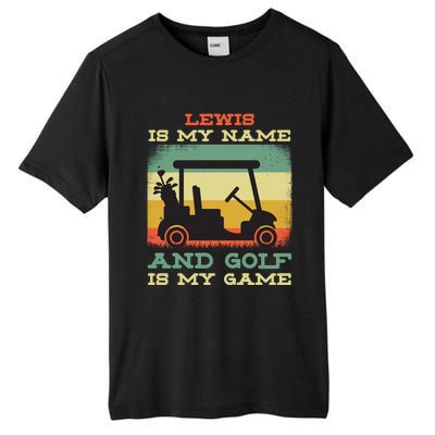 Lewis Is My Name Golf Is My Game Full Swing Hole Player Funny Gift Tall Fusion ChromaSoft Performance T-Shirt