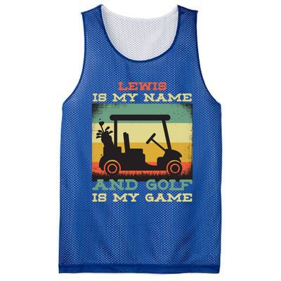 Lewis Is My Name Golf Is My Game Full Swing Hole Player Funny Gift Mesh Reversible Basketball Jersey Tank