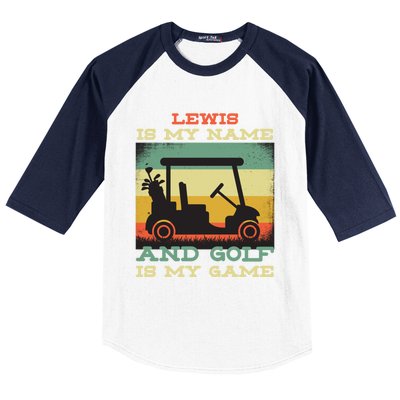 Lewis Is My Name Golf Is My Game Full Swing Hole Player Funny Gift Baseball Sleeve Shirt