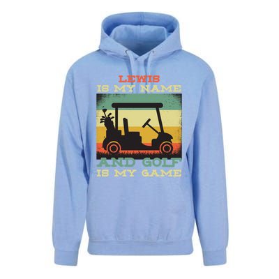 Lewis Is My Name Golf Is My Game Full Swing Hole Player Funny Gift Unisex Surf Hoodie