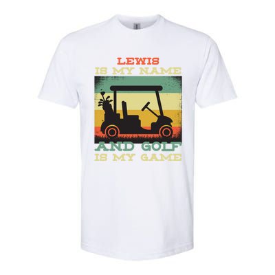 Lewis Is My Name Golf Is My Game Full Swing Hole Player Funny Gift Softstyle CVC T-Shirt