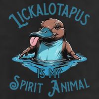 Lickalotapus Is My Spirit Animal Meme Funny Lickalotapus 7 Panel Mesh Trucker Snapback Hat