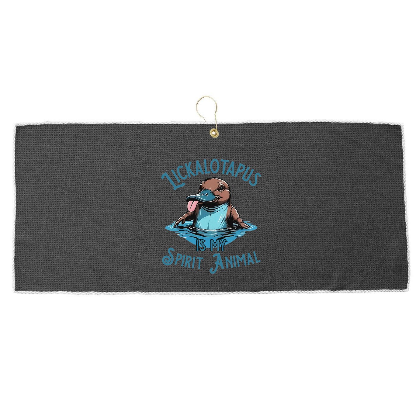 Lickalotapus Is My Spirit Animal Meme Funny Lickalotapus Large Microfiber Waffle Golf Towel