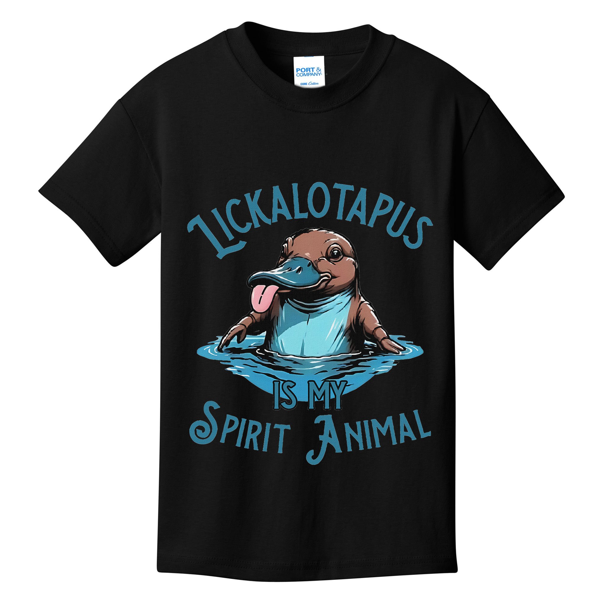 Lickalotapus Is My Spirit Animal Meme Funny Lickalotapus Kids T-Shirt
