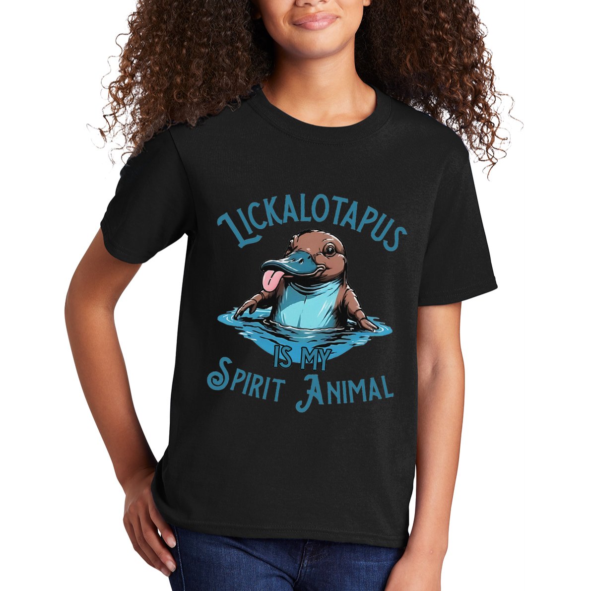 Lickalotapus Is My Spirit Animal Meme Funny Lickalotapus Kids T-Shirt