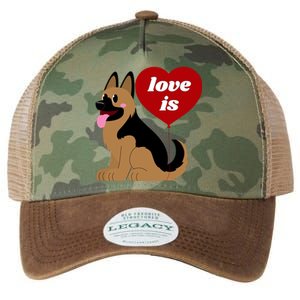 Love Is My Dog German Shepherd Dogs Lover Legacy Tie Dye Trucker Hat