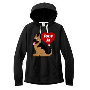 Love Is My Dog German Shepherd Dogs Lover Women's Fleece Hoodie