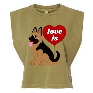 Love Is My Dog German Shepherd Dogs Lover Garment-Dyed Women's Muscle Tee